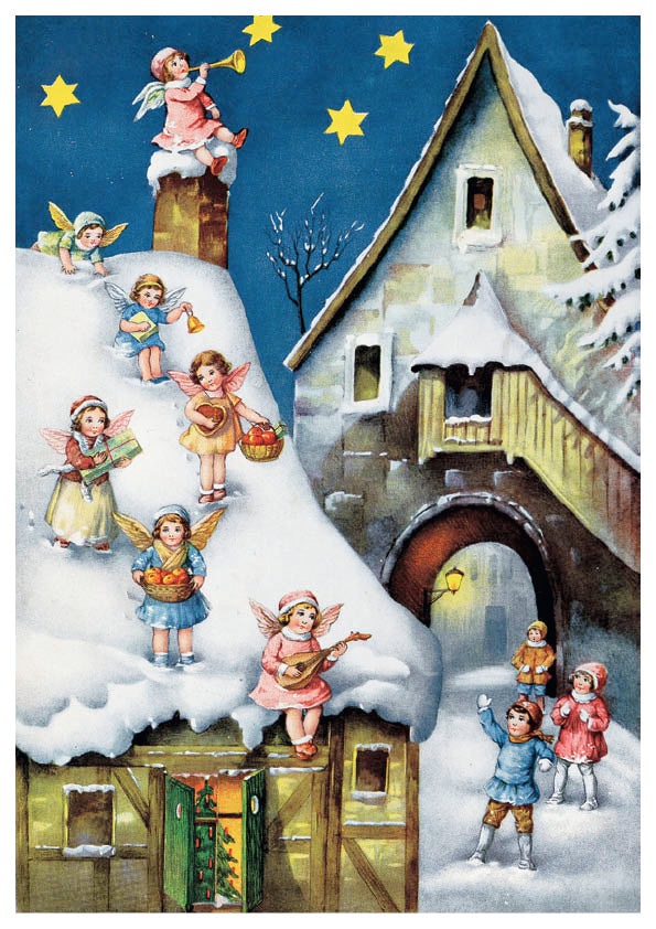 Angels on a Roof - Poster Advent Calendar