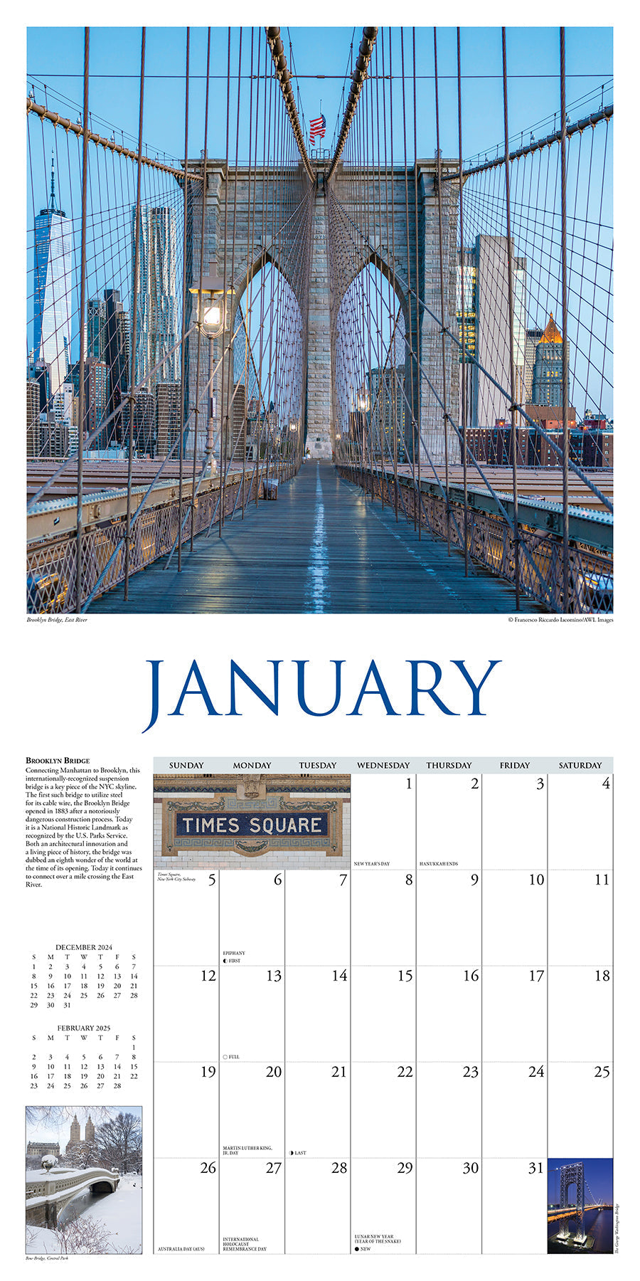 2025 A Walk in New York City - Square Wall Calendar (US Only)