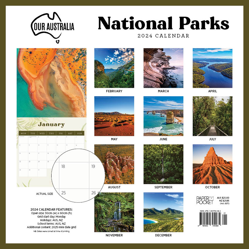 2024 Our Australia National Parks - Square Wall Calendar