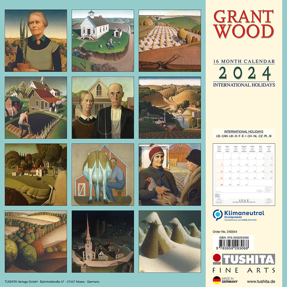 2024 Grant Wood - Square Wall Calendar