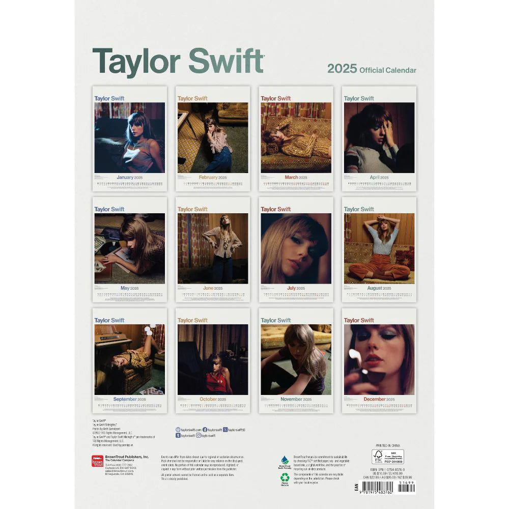 2025 Taylor Swift - A3 Wall Calendar