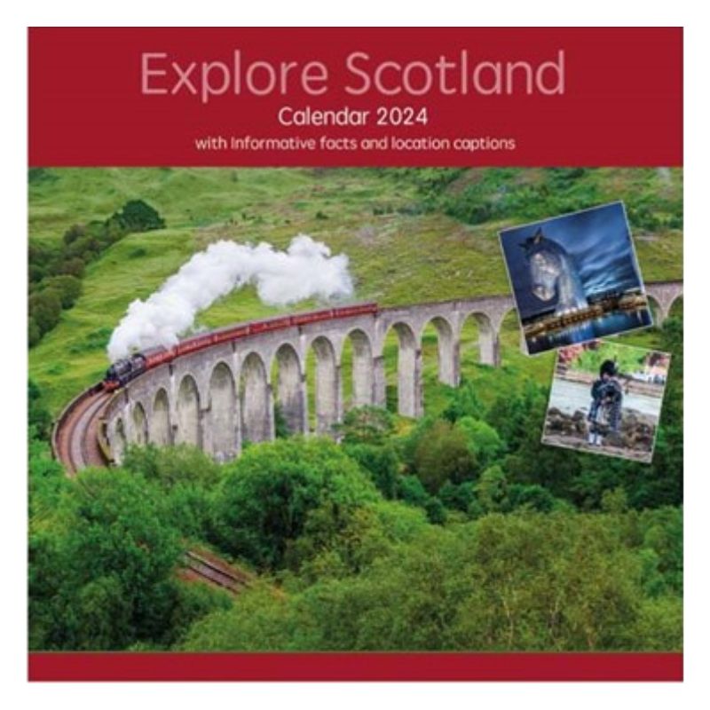 2024 Red Explore Scotland - Square Wall Calendar