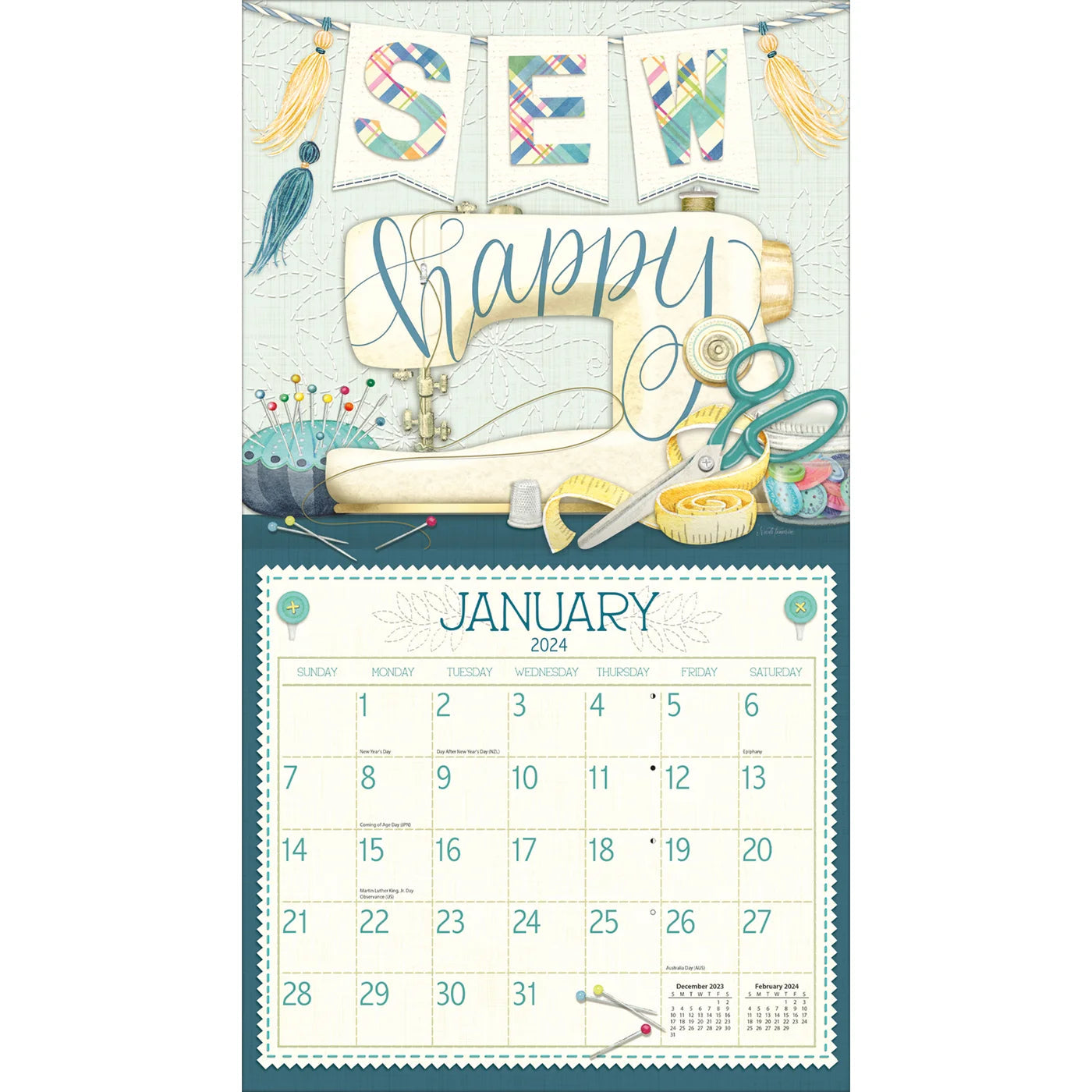 2024 LANG Handmade Happiness By Nicole Tamarin - Deluxe Wall Calendar