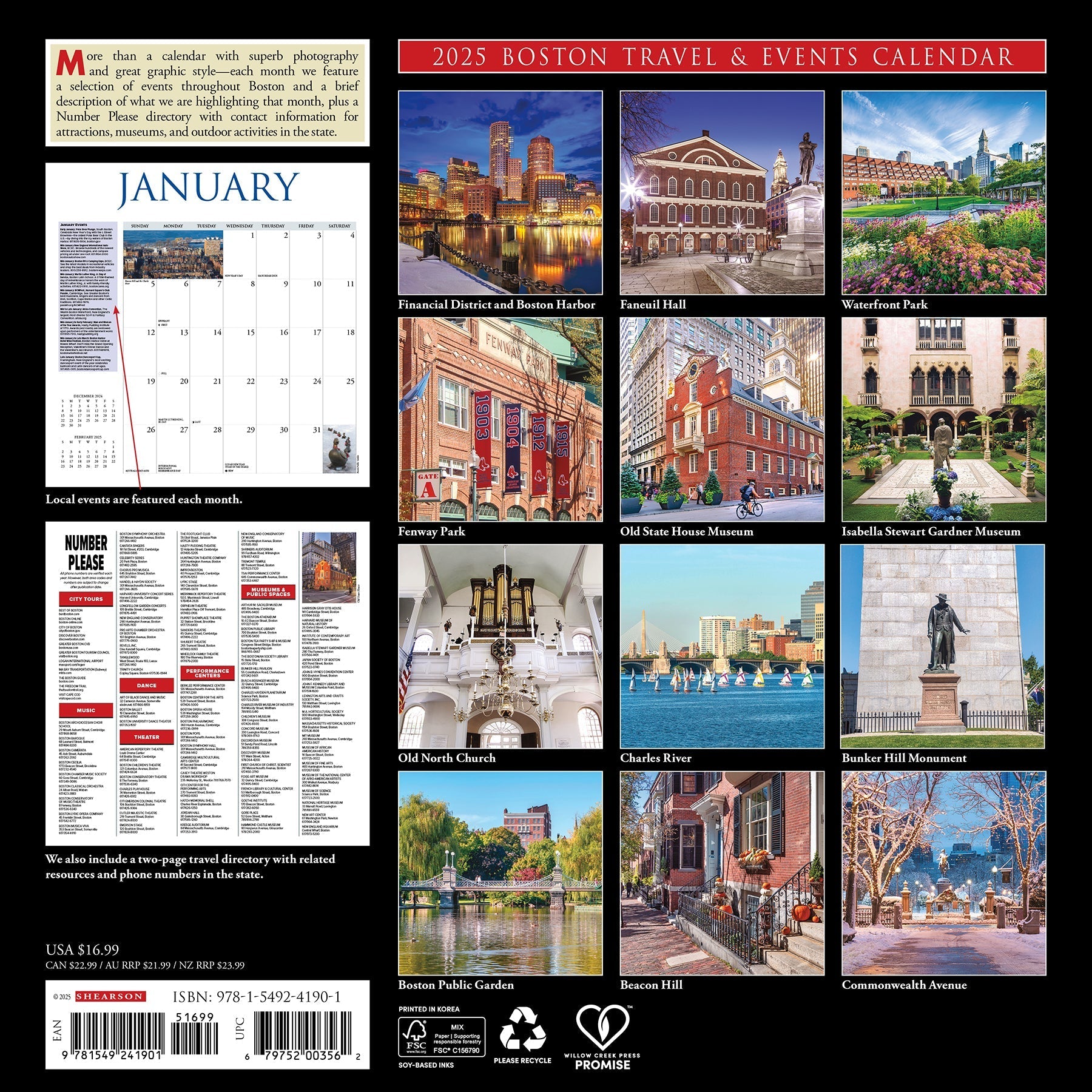 2025 Boston - Square Wall Calendar (US Only)