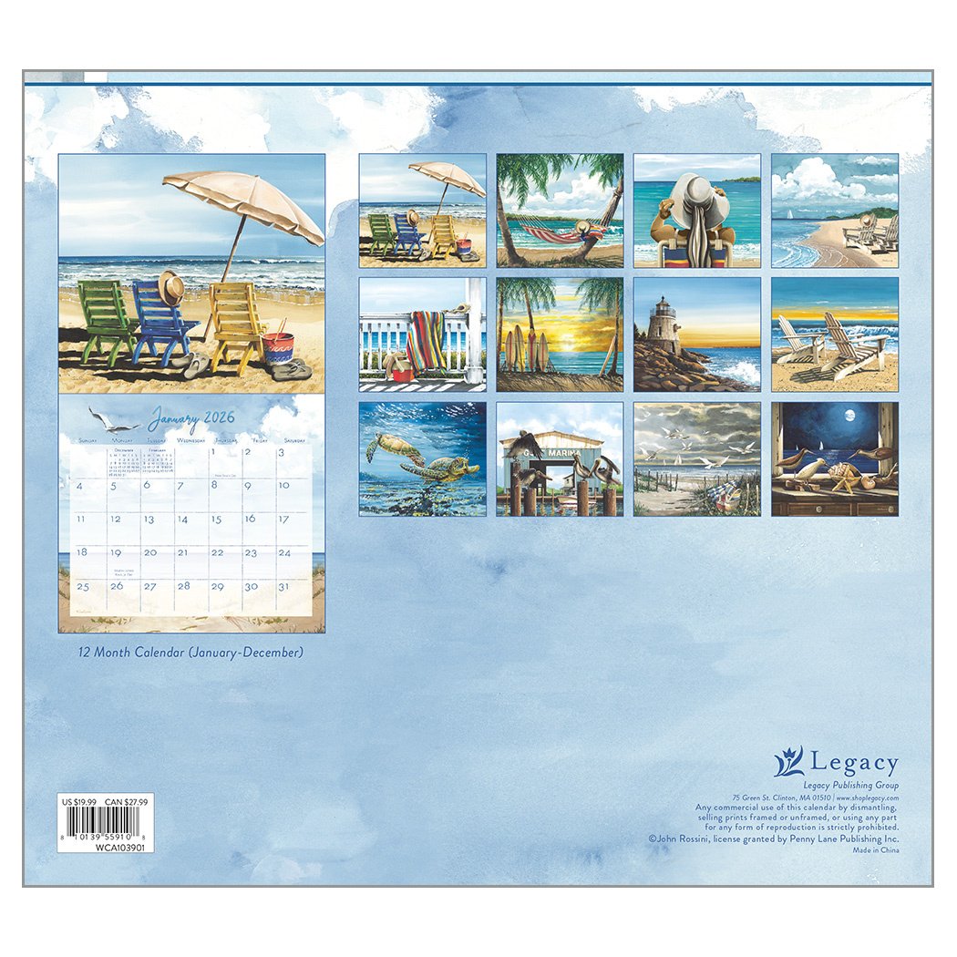2026 Legacy By The Sea - Deluxe Wall Calendar