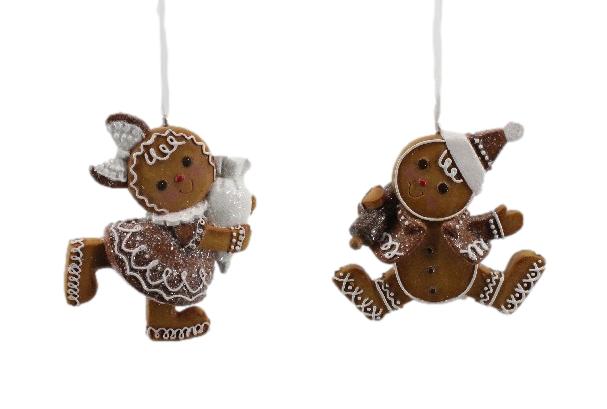 Boy & Girl Hanging Gingerbread, Set of 2 (9 Cm) - Christmas Decoration