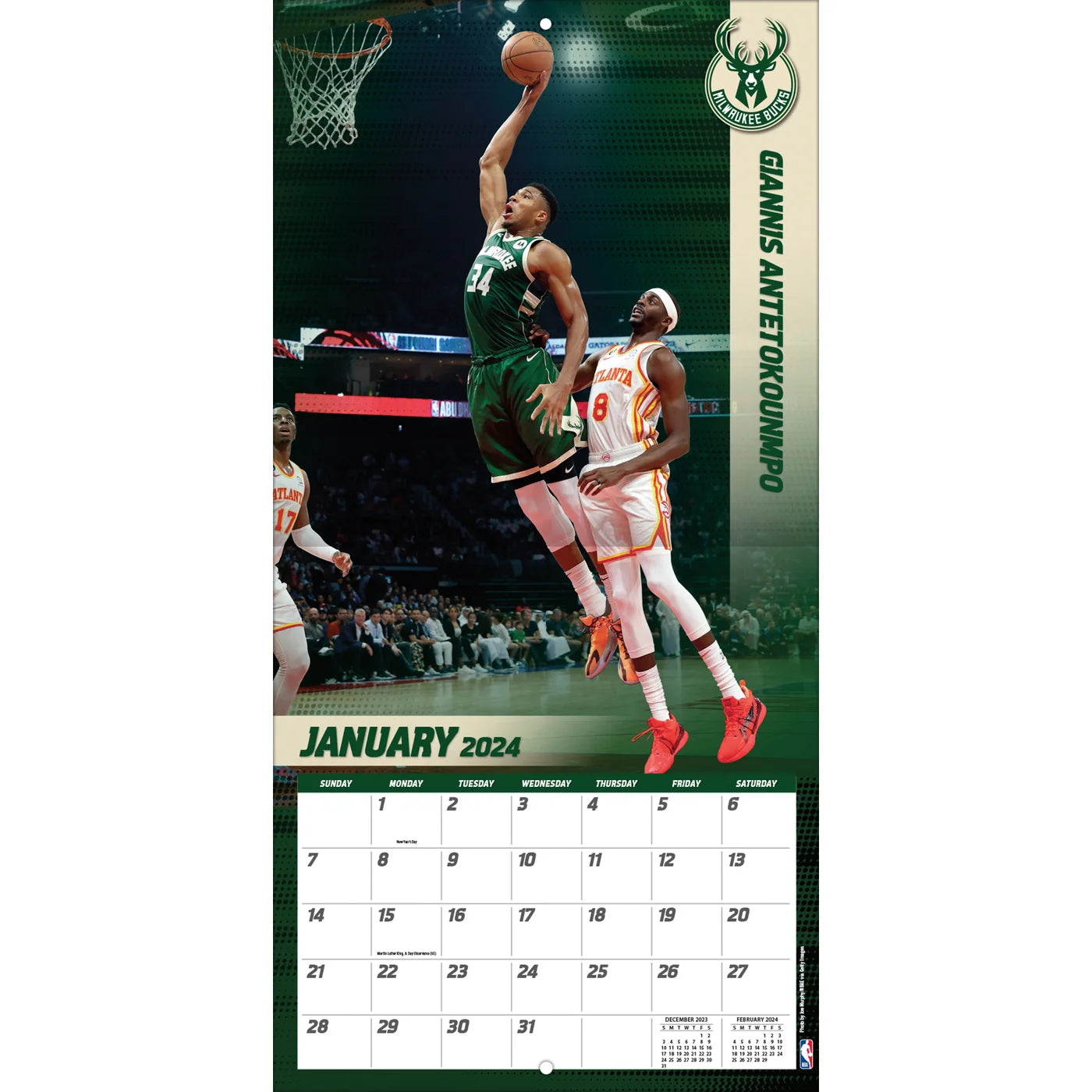 2024 NBA Dunks Square Wall Calendar Sports Calendars by LANG