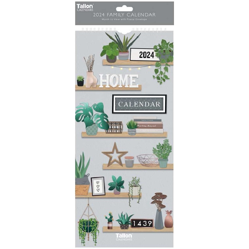 2024 Home Garden Family Organiser - Slim Wall Calendar