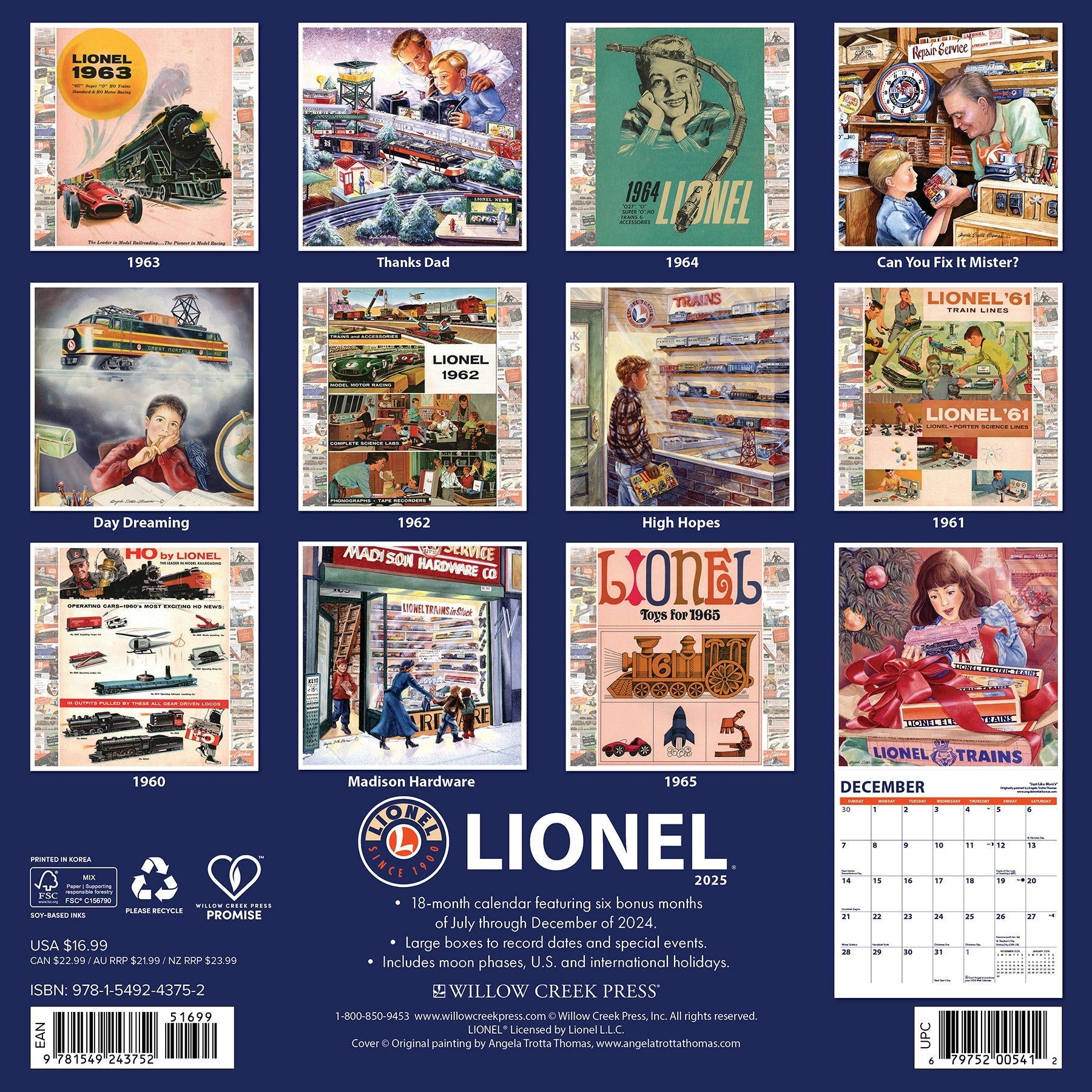 2025 Lionel - Square Wall Calendar (US Only)