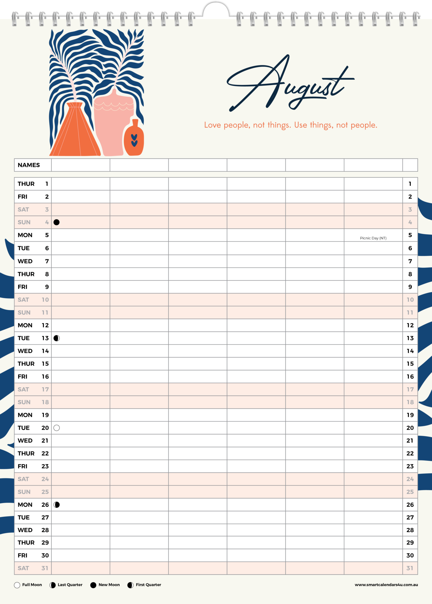 2024 Interiors (Australian Family Organiser) - A3 Wall Calendar