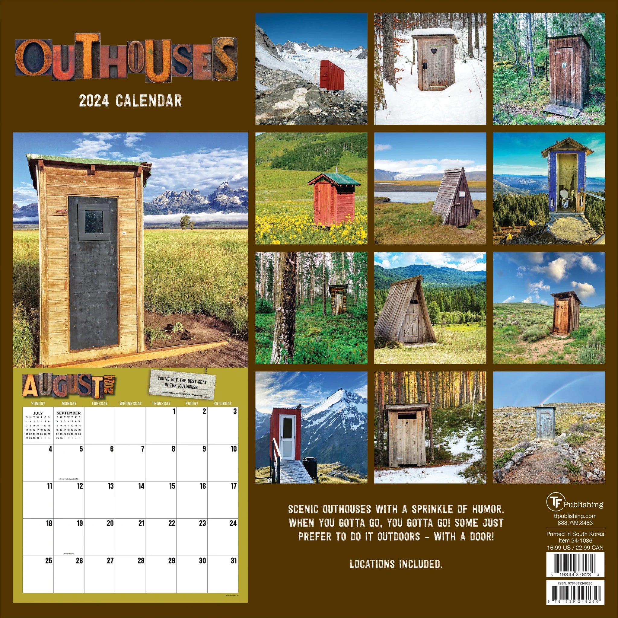 2024 Outhouses (by TF Publishing) Square Wall Calendar