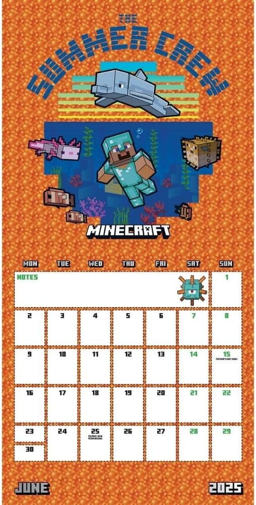 2025 Minecraft - Square Wall Calendar