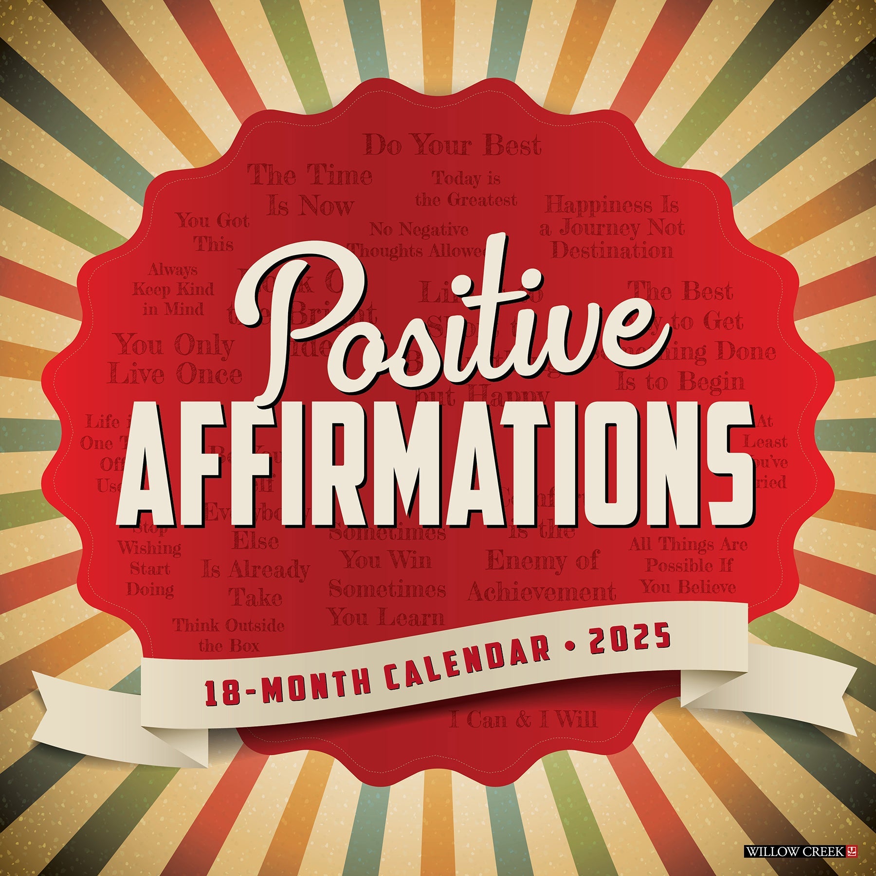 2025 Positive Affirmations - Square Wall Calendar (US Only)