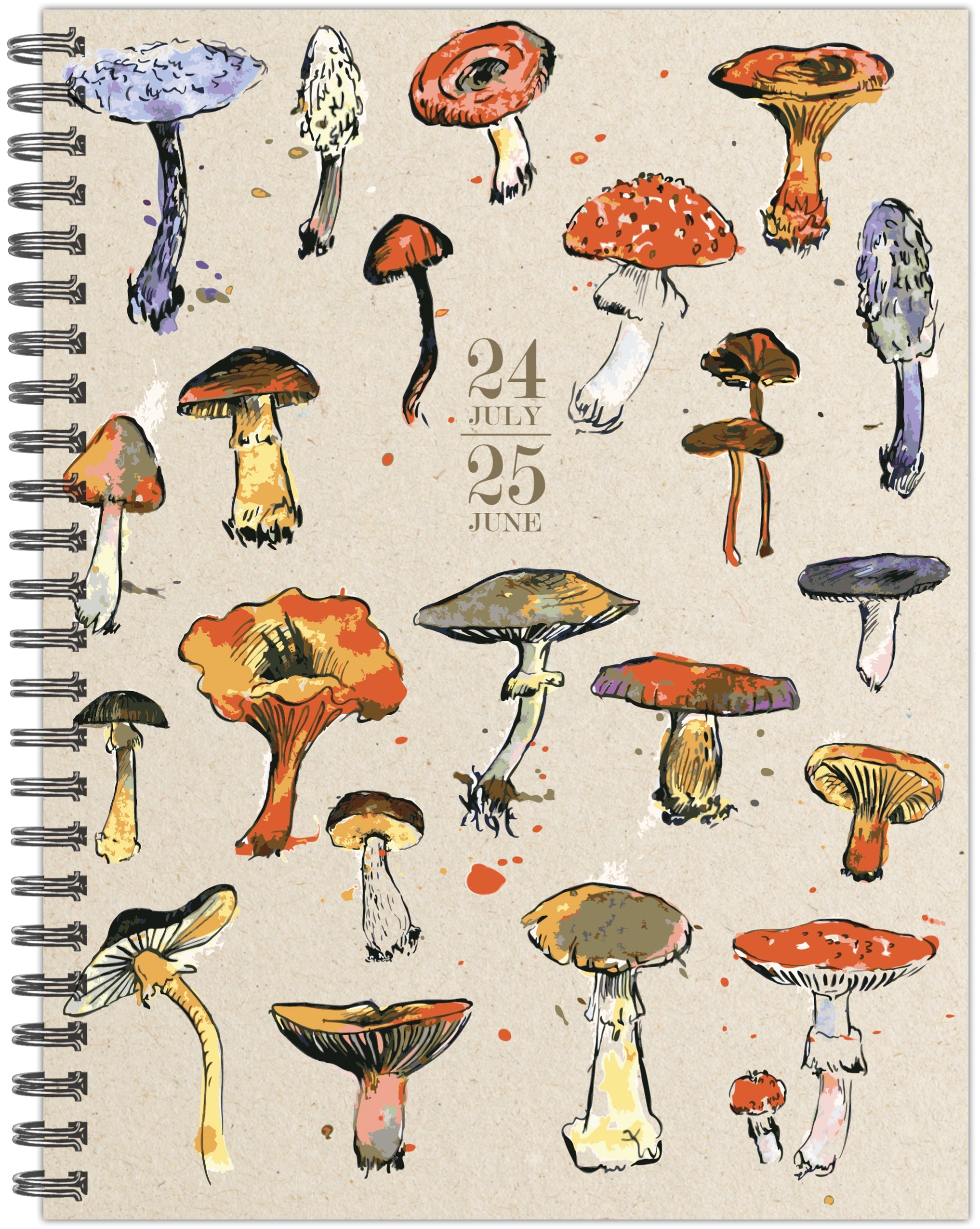 July 2024 - June 2025 Mushrooms - Medium Weekly & Monthly Academic Year Diary/Planner