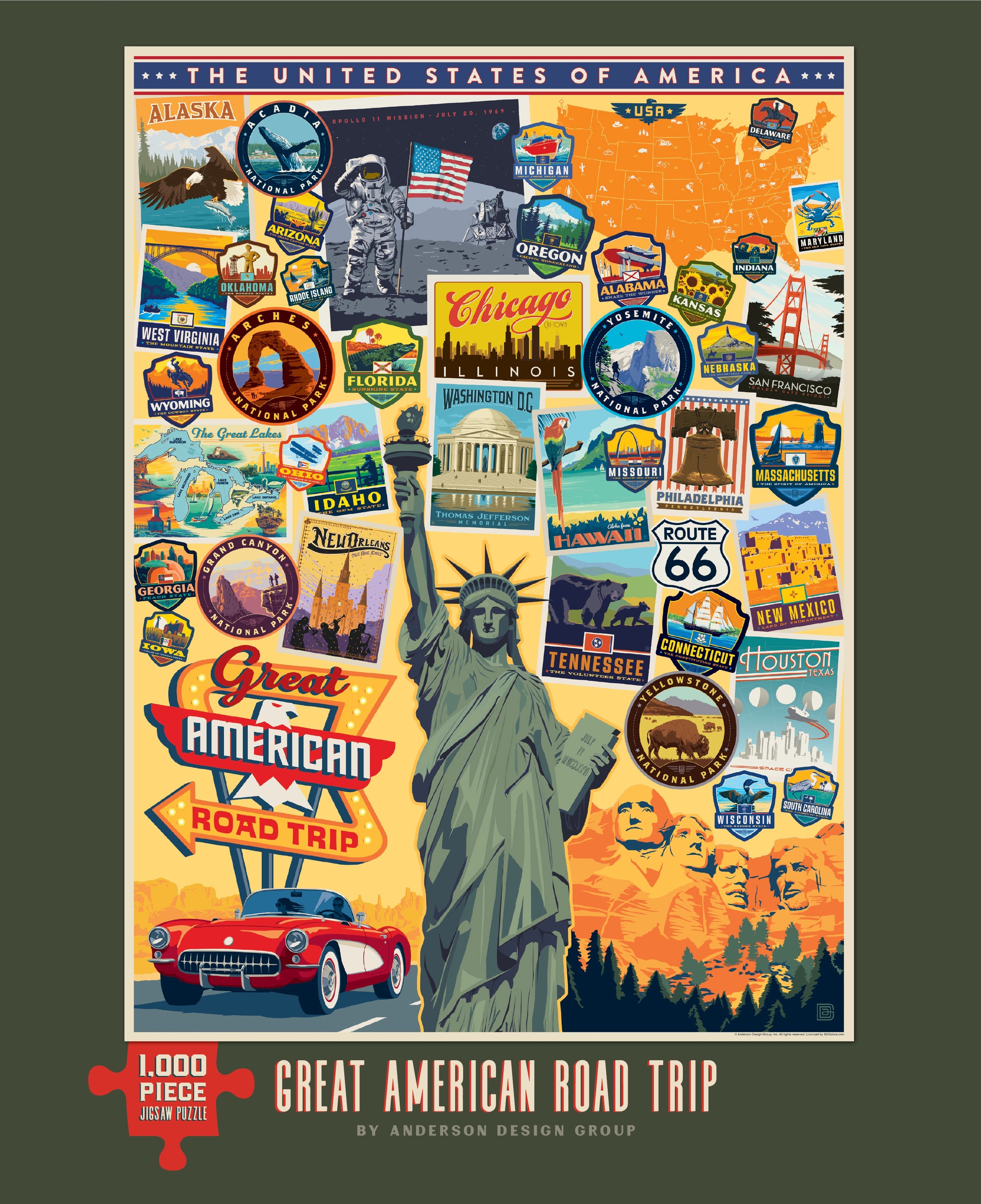 Great American Road Trip 1000 Piece - Jigsaw Puzzle