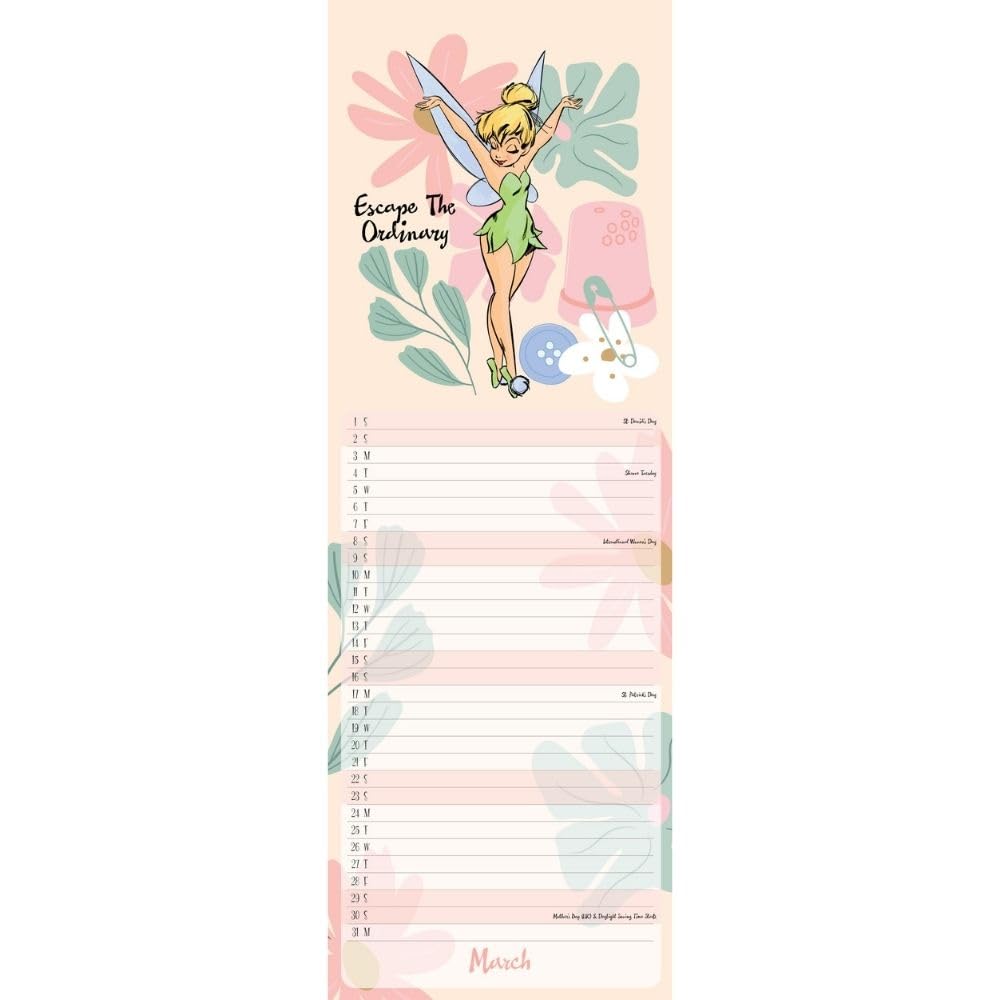 2025 Disney Tinkerbell - Slim Wall Calendar