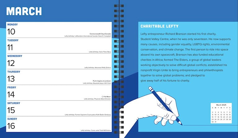 2025 The Left-Handers - Weekly Diary/Planner