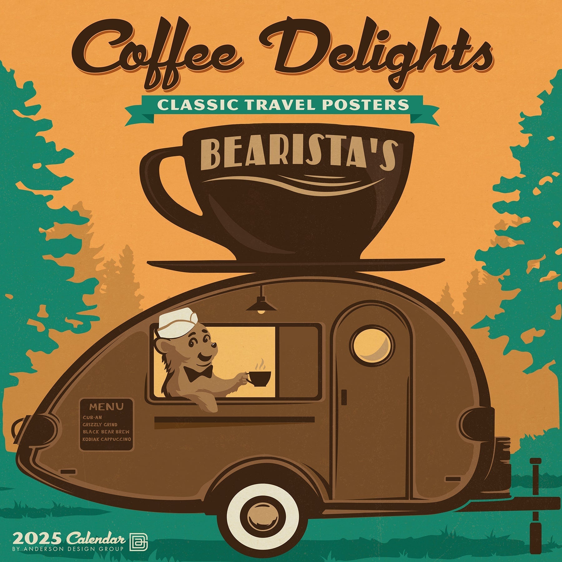 2025 Coffee Delights (Anderson Design Group) - Square Wall Calendar (US Only)