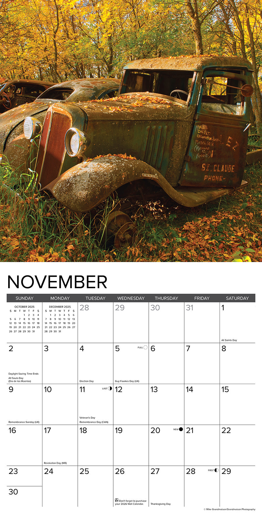 2025 Rust in Peace - Square Wall Calendar (US Only)