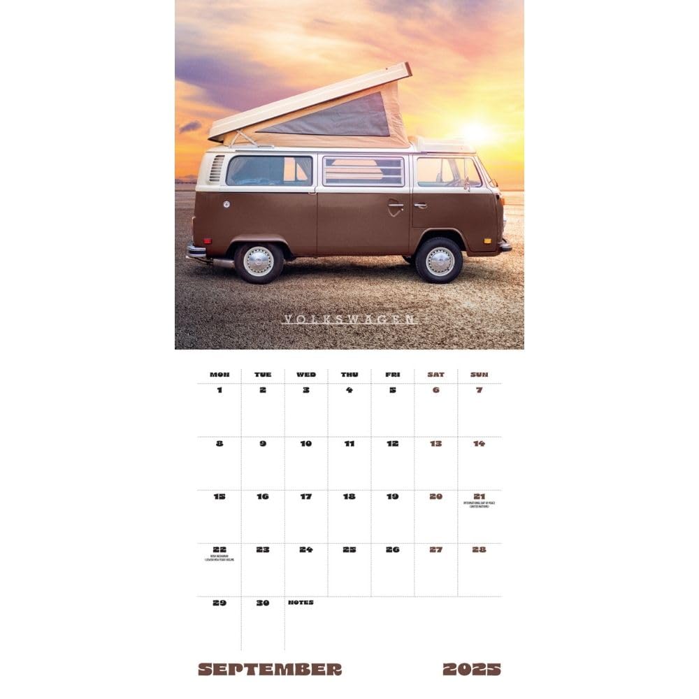 2025 Vw Campervans - Square Wall Calendar