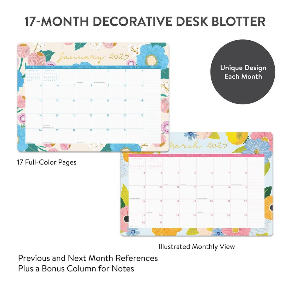 2025 Bella Flora - Decorative Desk Blotter Calendar