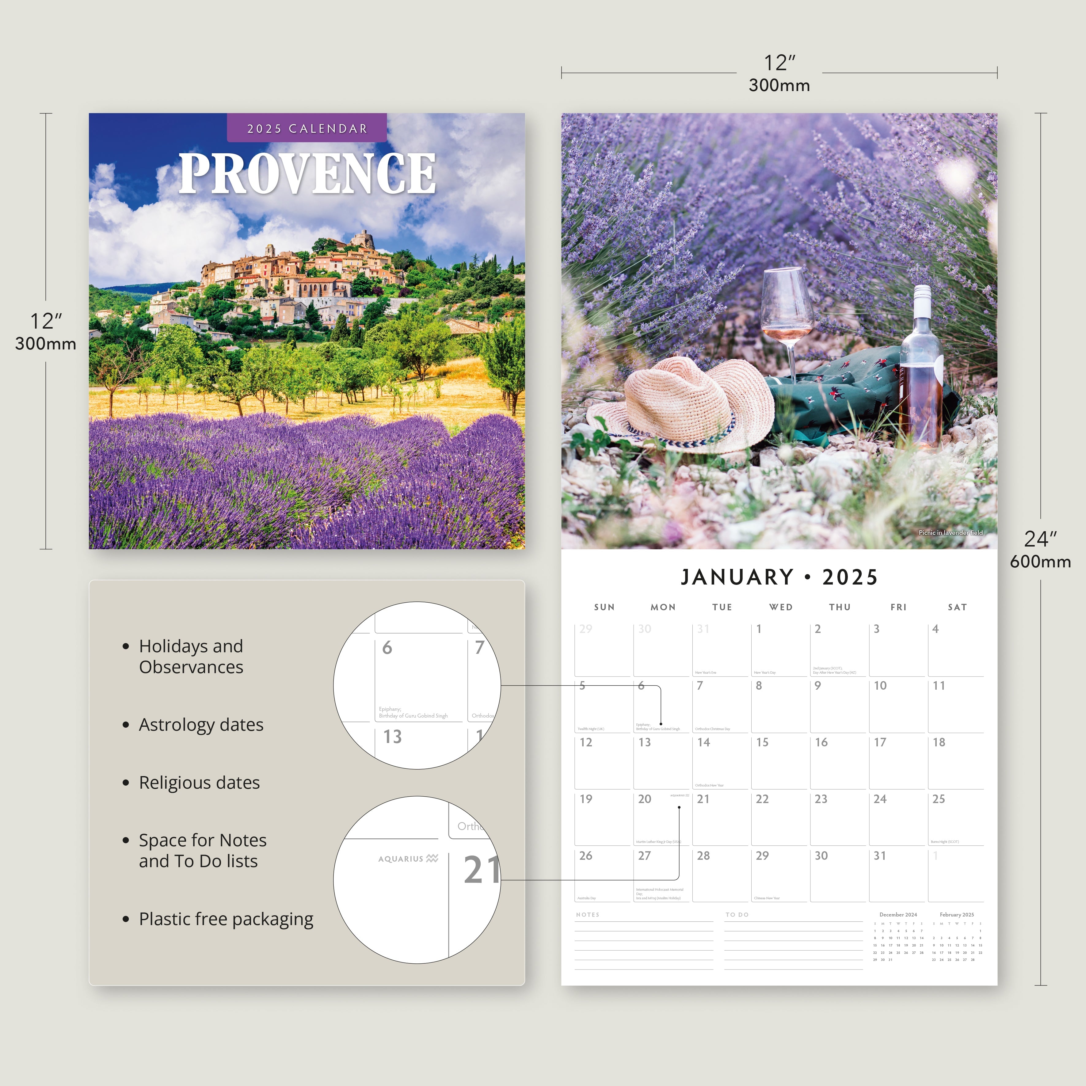 2025 Provence - Square Wall Calendar