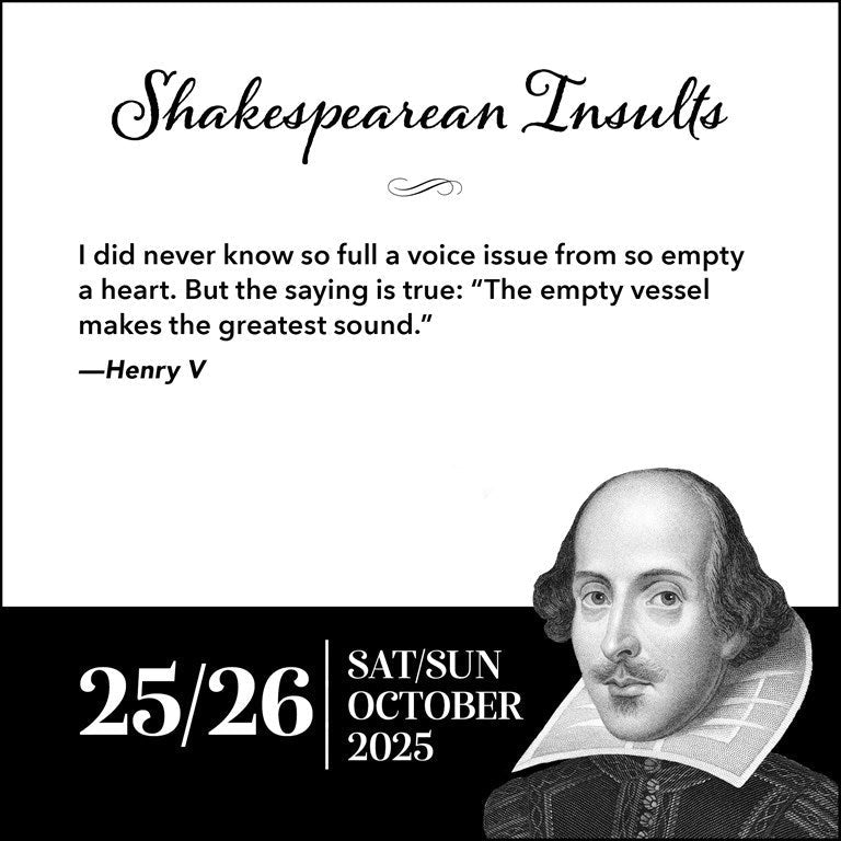 2025 Shakespearean Insults - Daily Boxed Page-A-Day Calendar