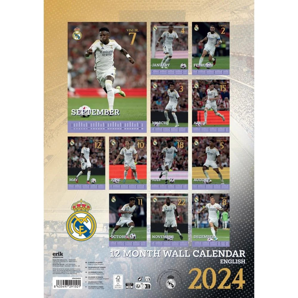 2024 Real Madrid FC - A3 Wall Calendar  SOLD OUT