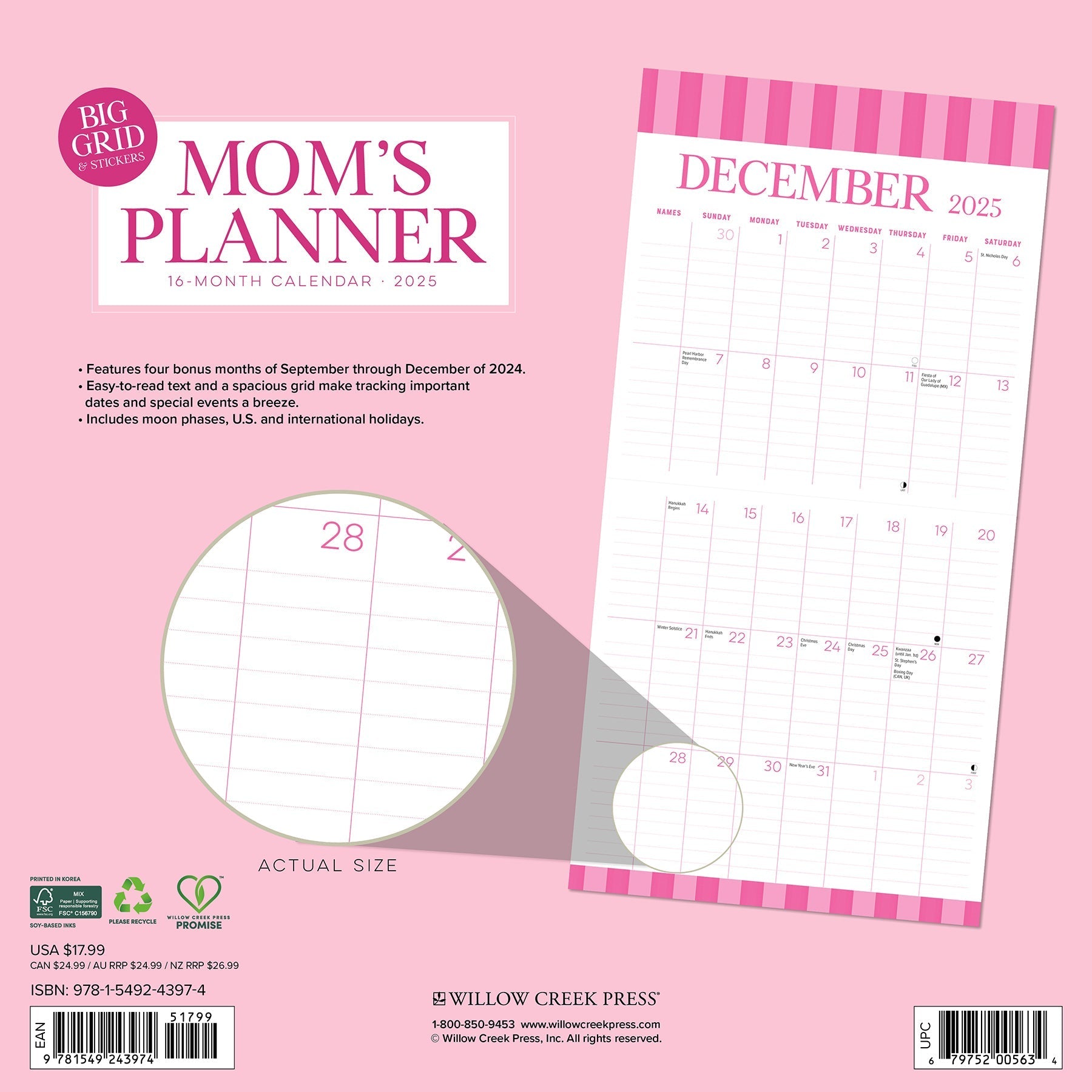 2025 Mom's Planner Calendar - Square Wall Calendar (US Only)