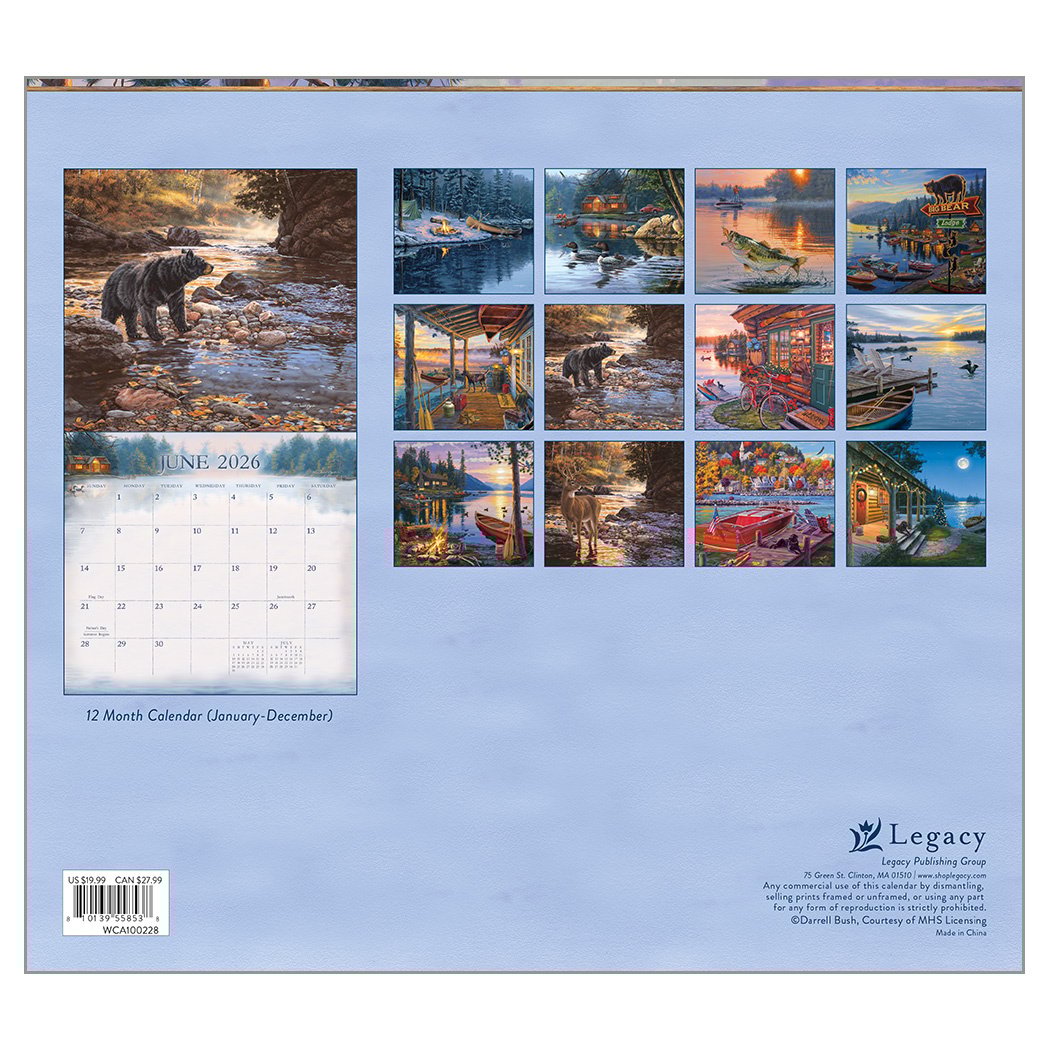 2026 Legacy Cabin View - Deluxe Wall Calendar