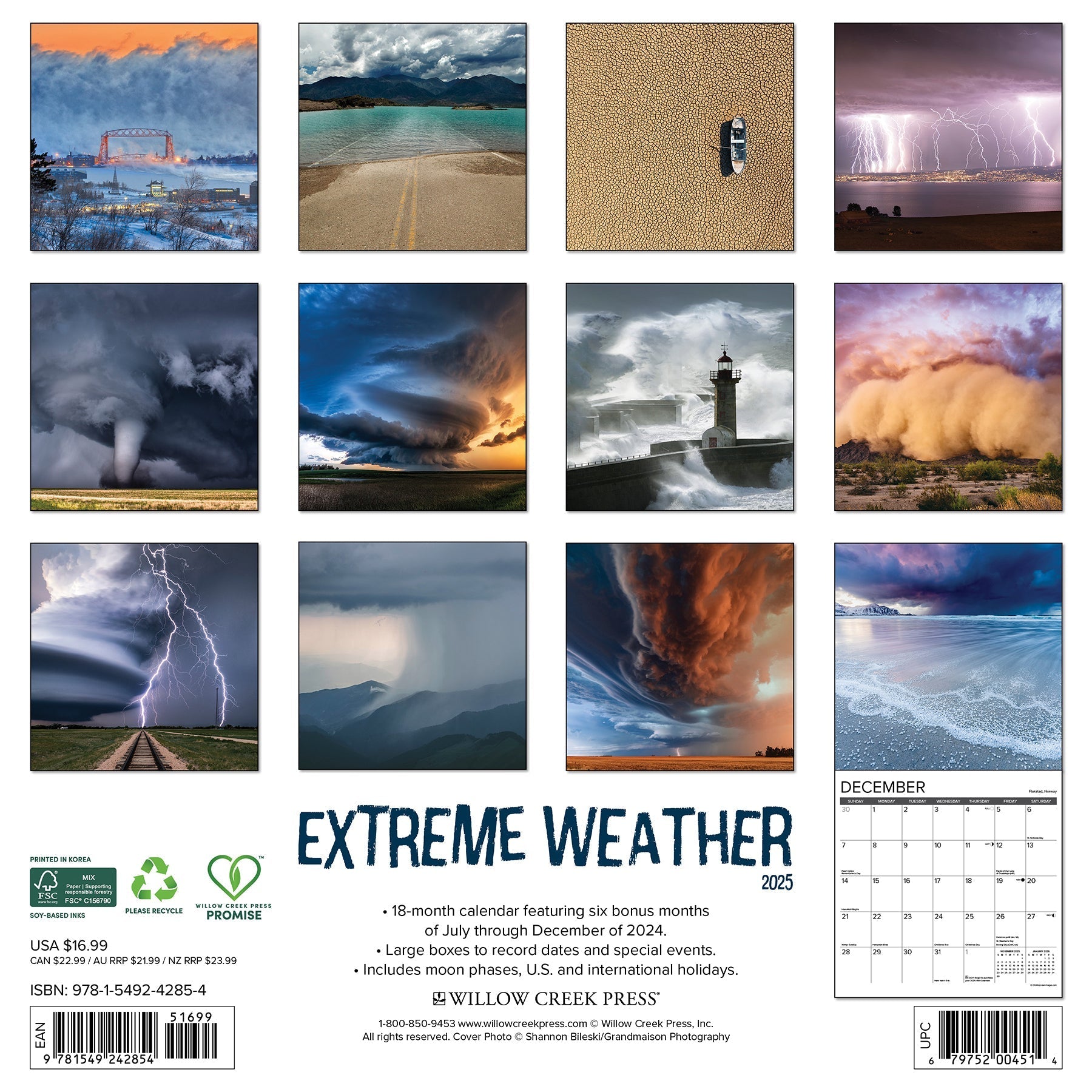 2025 Extreme Weather - Square Wall Calendar (US Only)