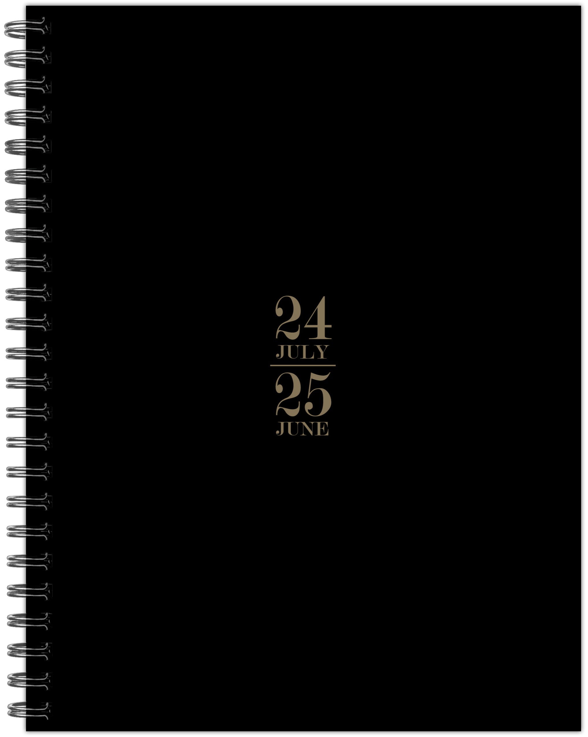 July 2024 - June 2025 Basic Black - Medium Weekly & Monthly Academic Year Diary/Planner