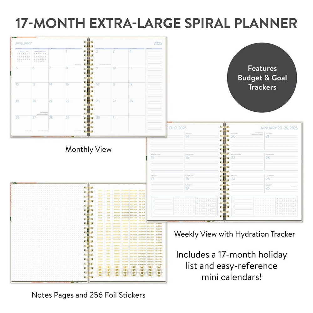 2025 Bella Flora - XL Spiral Weekly & Monthly Diary/Planner