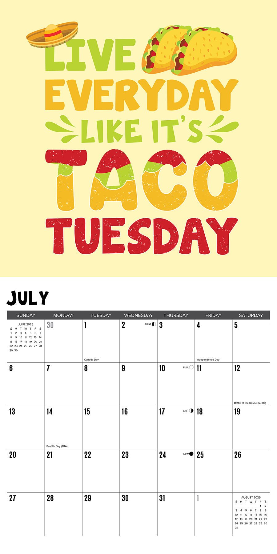 2025 Let's Taco About It - Square Wall Calendar (US Only)