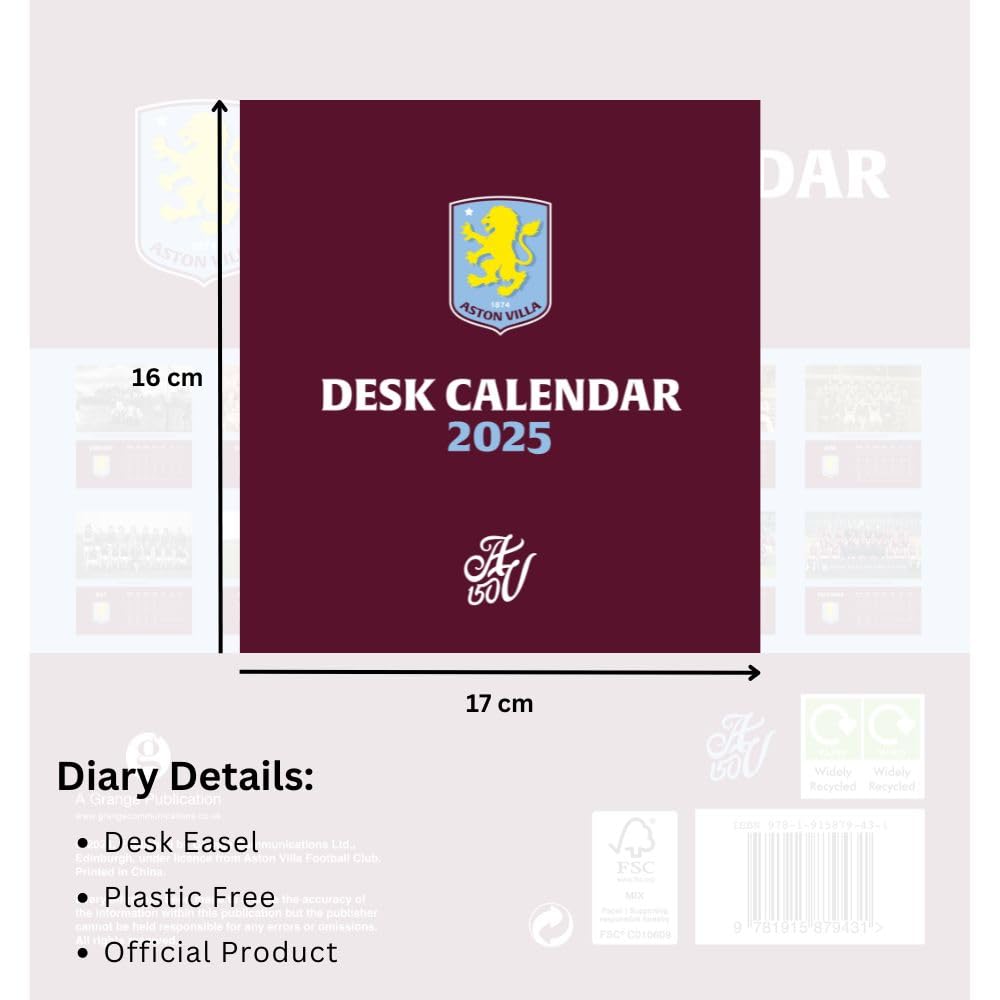 2025 Aston Villa Fc - Desk Easel Calendar