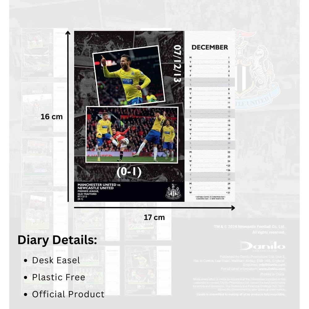 2025 Newcastle United Fc - Desk Easel Calendar