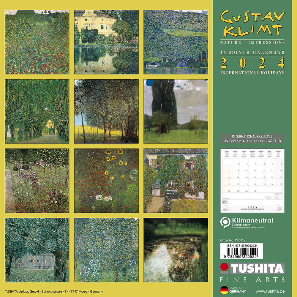 2024 Gustav Klimt Nature - Impressions - Square Wall Calendar