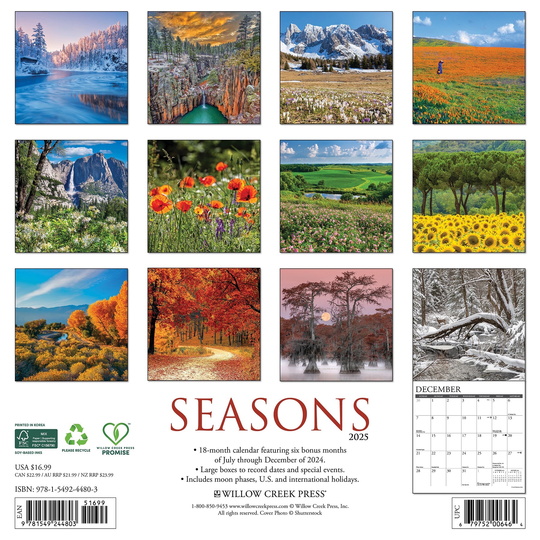 2025 Seasons - Square Wall Calendar (US Only)