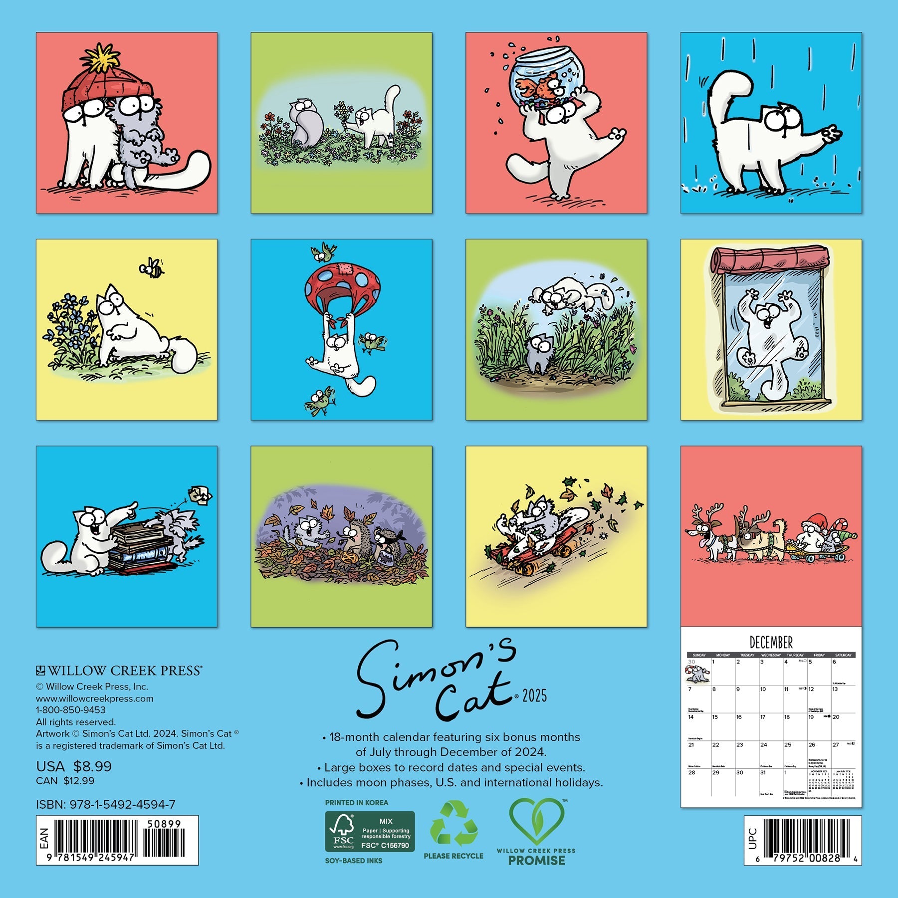 2025 Simon's Cat - Mini Wall Calendar (US Only)