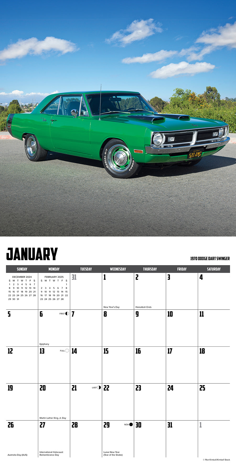 2025 American Muscle Cars - Square Wall Calendar (US Only)