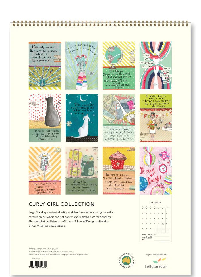 2024 Curly Girl Collection Deluxe Wall Calendar