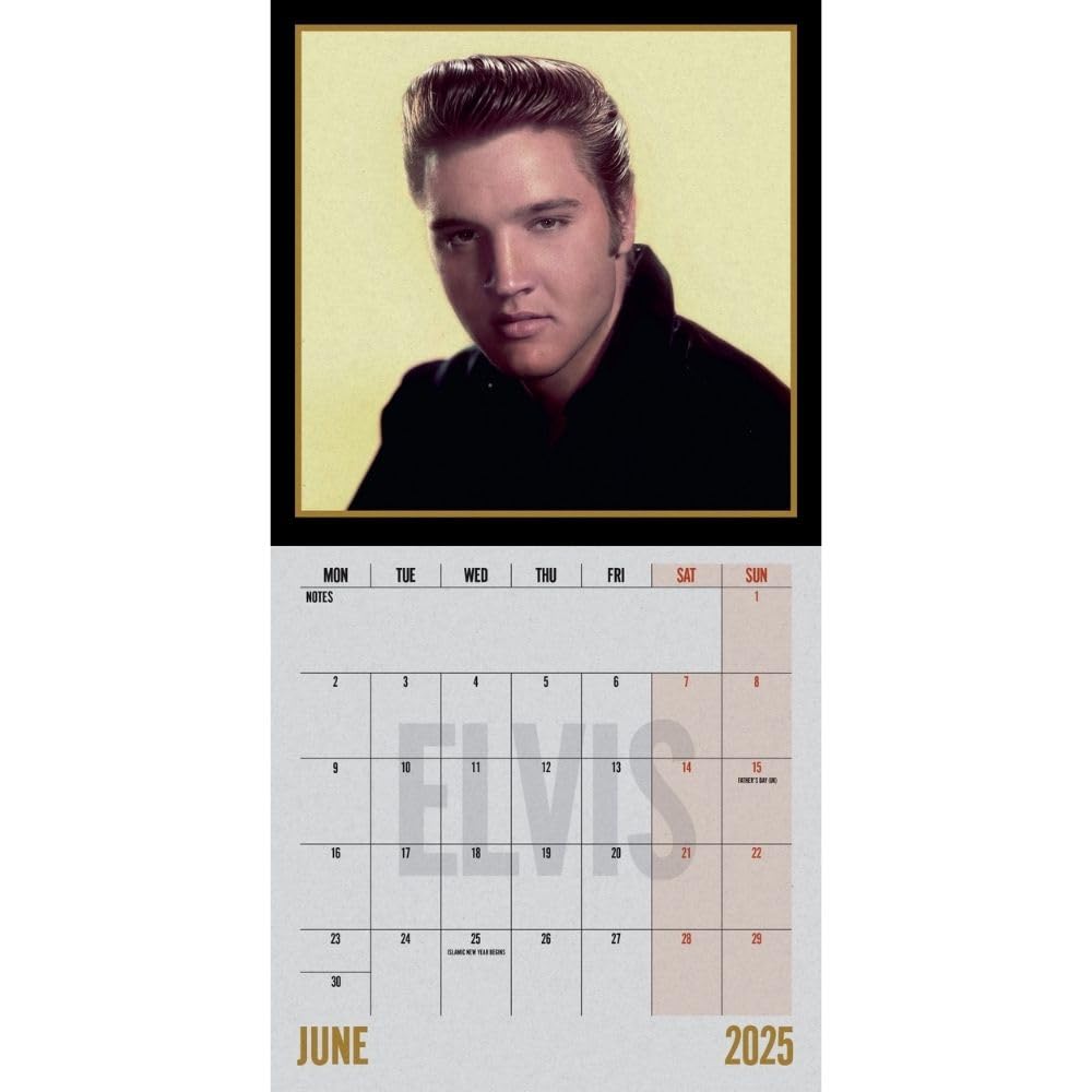 2025 Elvis Collector's Edition Record Sleeve - Square Wall Calendar