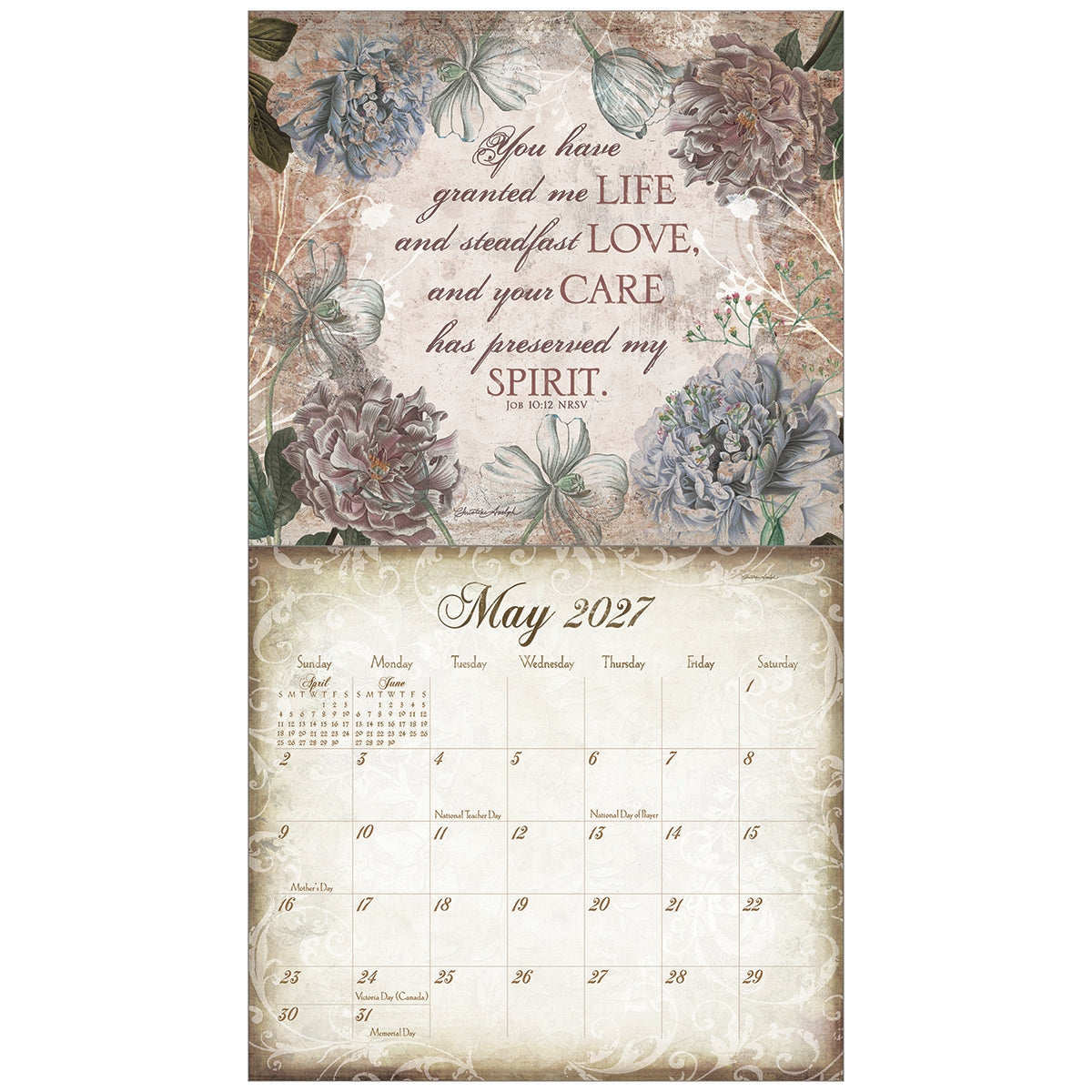2027 Walk By Faith - Scripture - Deluxe Wall Calendar by Carrie Schmitt