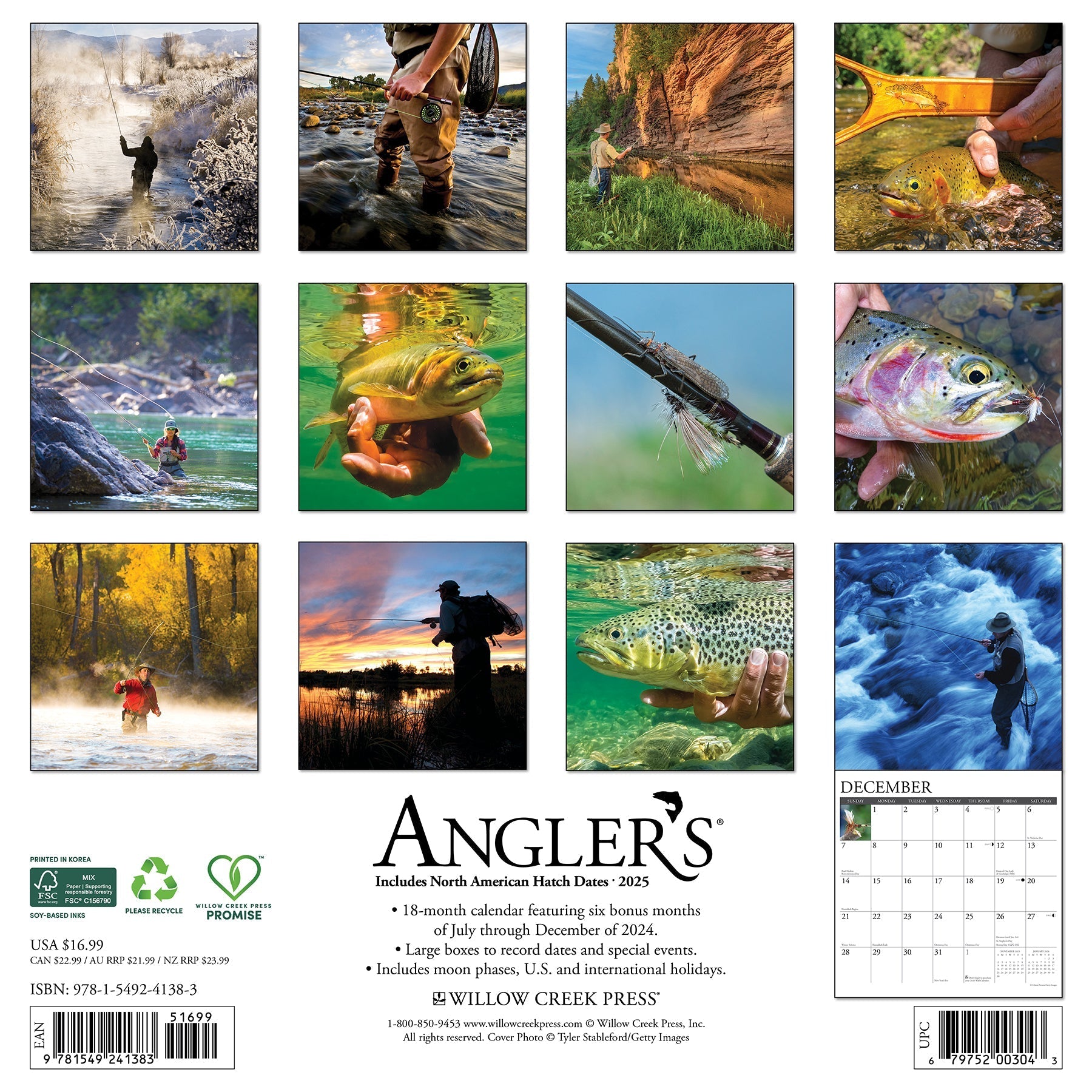 2025 Angler's - Square Wall Calendar (US Only)