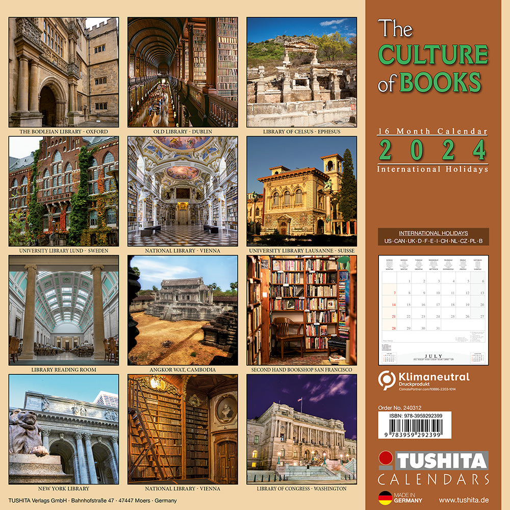 2024 The Culture of Books - Square Wall Calendar