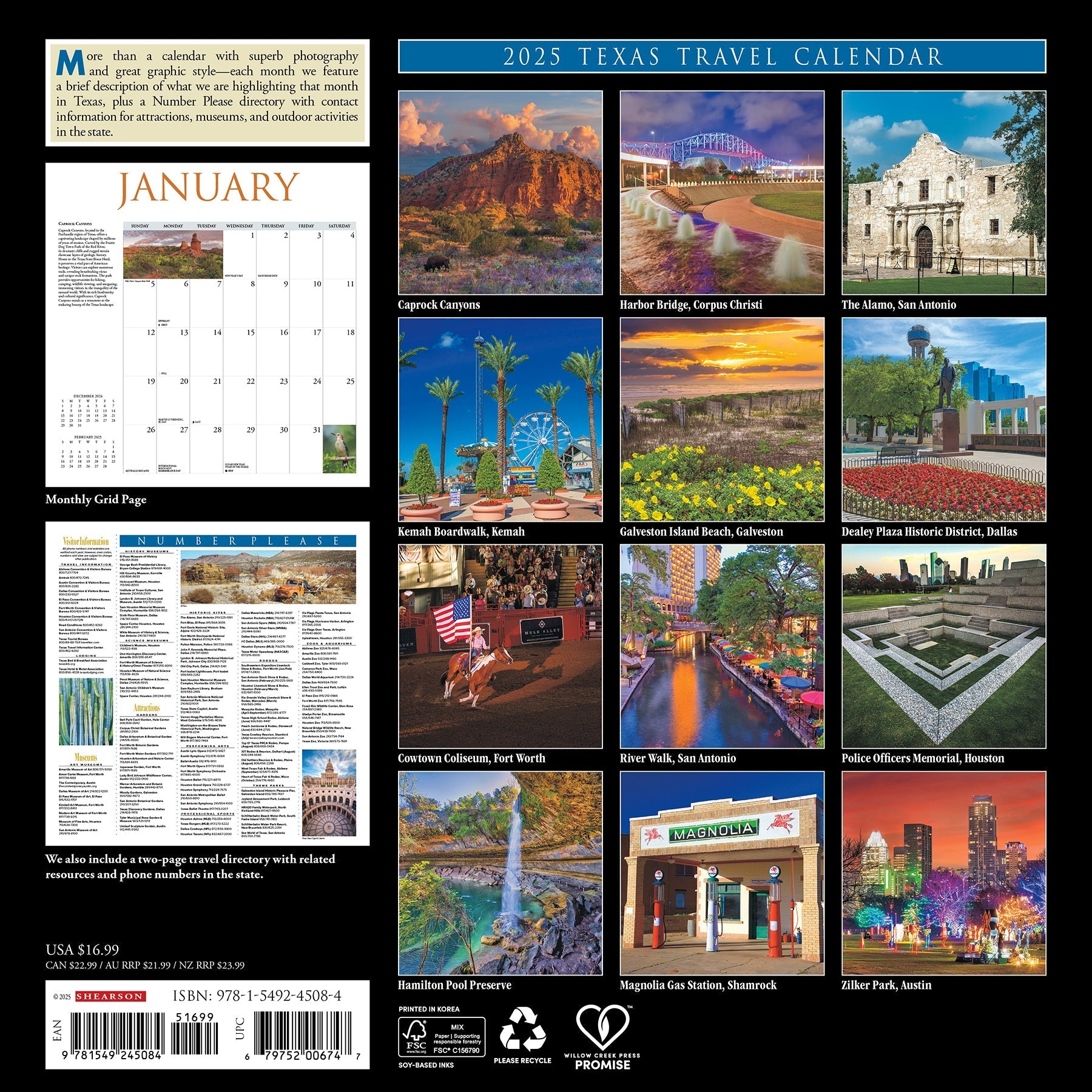 2025 Texas - Square Wall Calendar (US Only)