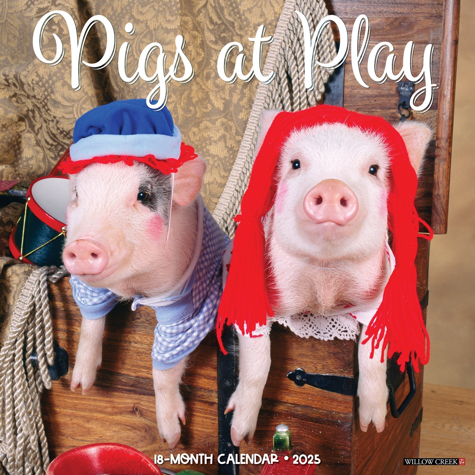 2025 Pigs at Play - Square Wall Calendar (US Only)