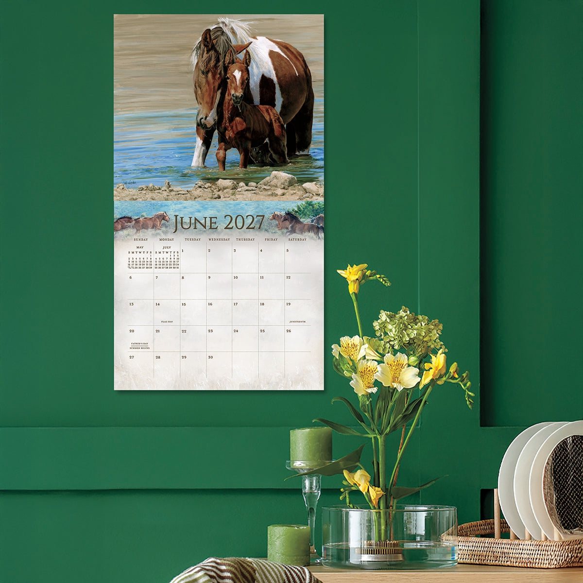 2027 Horses - Deluxe Wall Calendar by Sue Wanner