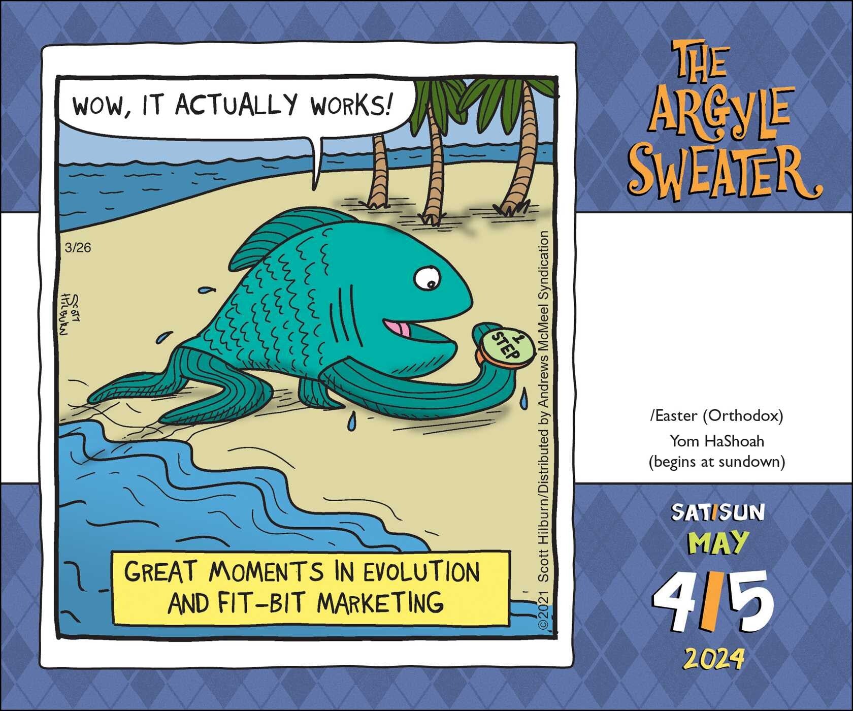 2024 Argyle Sweater - Boxed Page-A-Day Calendar