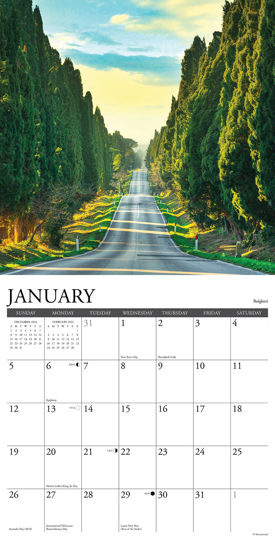 2025 Tuscany - Square Wall Calendar (US Only)